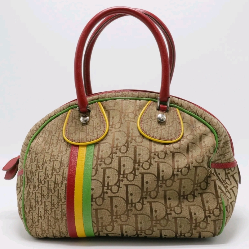 (VINTAGE) CHRISTIAN DIOR MONOGRAM BEIGE RASTA BOWLER